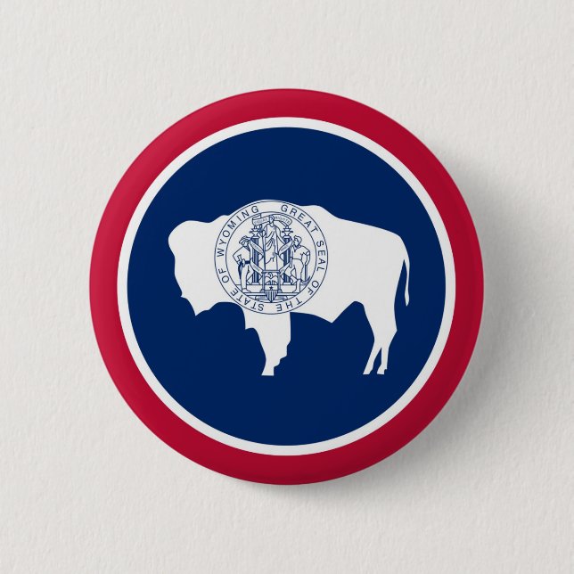 Wyoming statlig flagga knapp (Framsida)