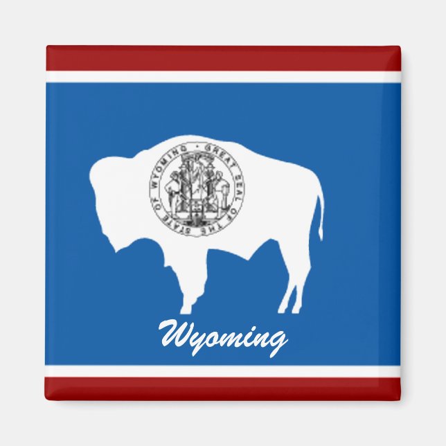 Wyoming Statlig flagga Magnet (Framsidan)