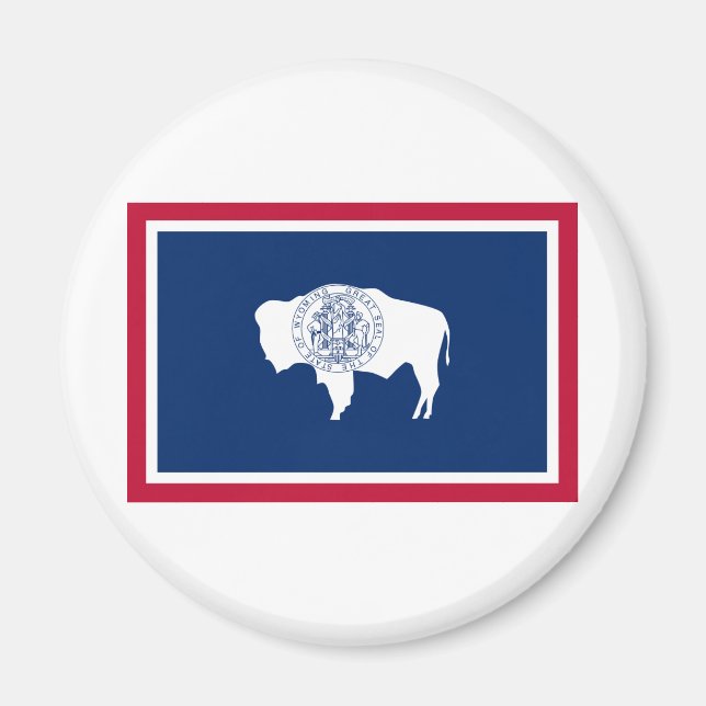 Wyoming Statlig flagga Magnet (Framsidan)