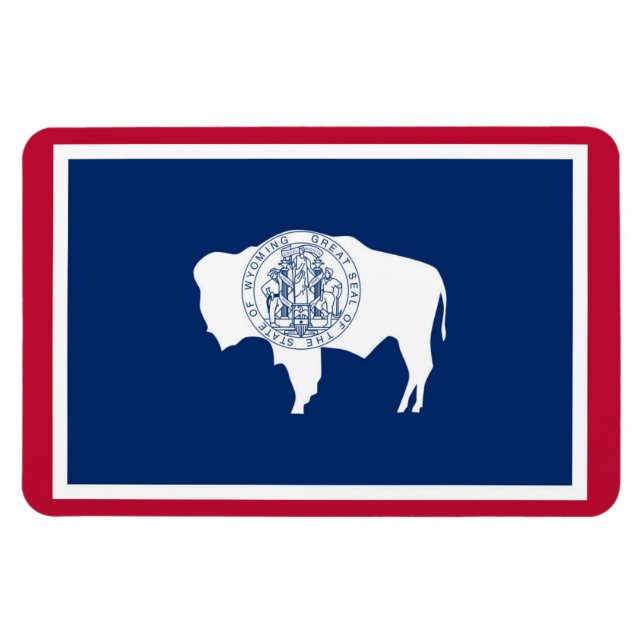 Wyoming statlig flagga magnet (Horisontell)