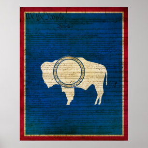 Wyoming statlig flagga poster