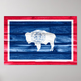 Wyoming Statlig flagga Poster
