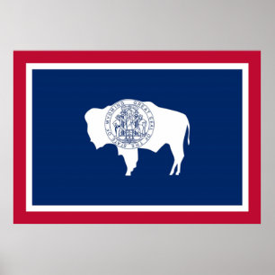 Wyoming statlig flagga poster