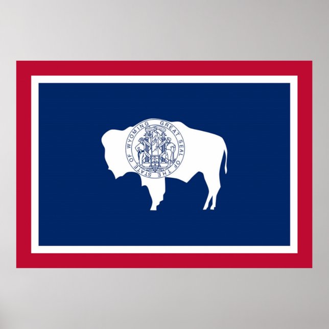 Wyoming statlig flagga poster (Framsidan)