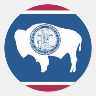 Wyoming Statlig flagga Runt Klistermärke