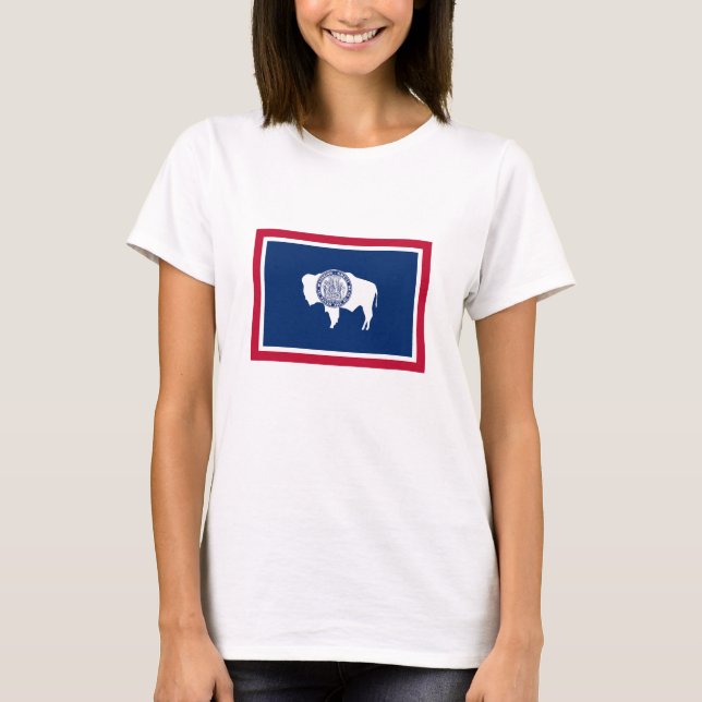 Wyoming Statlig flagga T Shirt (Framsida)