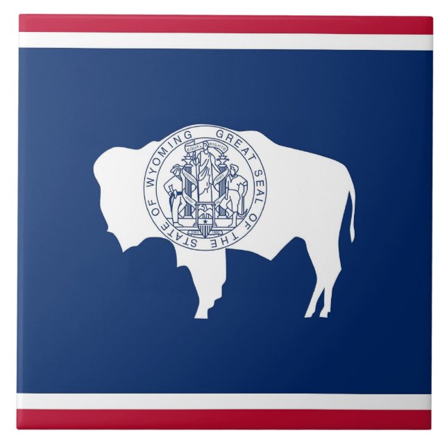 Wyoming Statlig flagga Tile Kakelplatta (Framsidan)