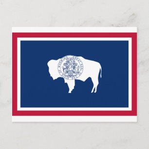 Wyoming Statlig flagga Vykort