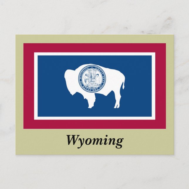 Wyoming Statlig flagga Vykort (Framsida)