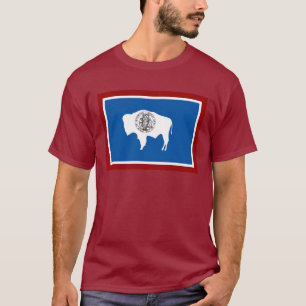 Wyoming statlig flaggaT-tröja Tee Shirt