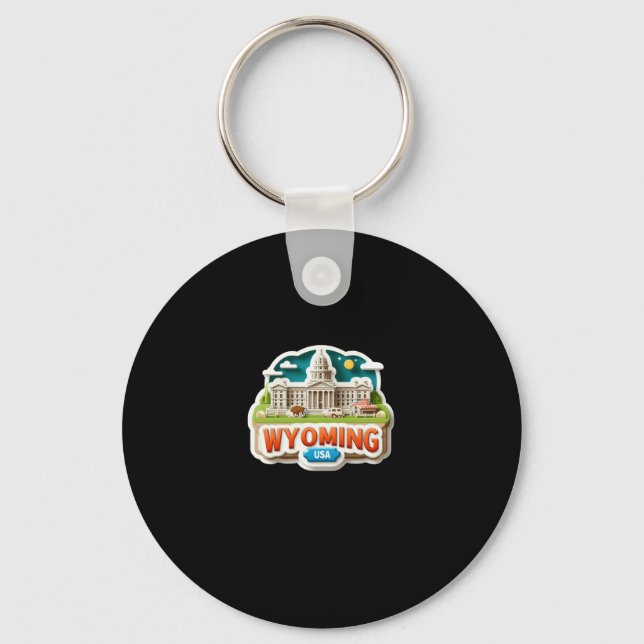 Wyoming Sticker Nyckelring (Framsida)