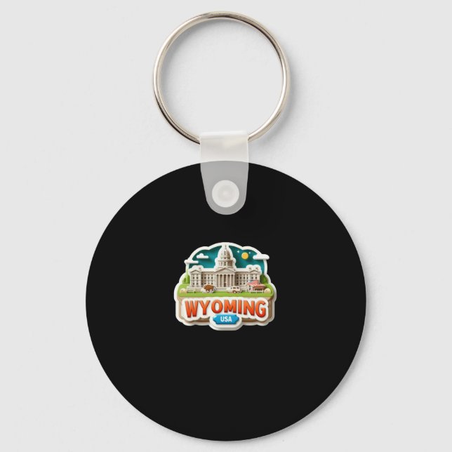 Wyoming Sticker Nyckelring (Framsida)