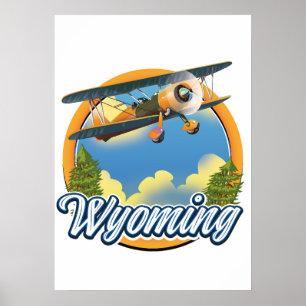 Wyoming Tecknad logotyp Poster