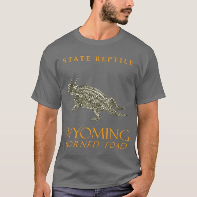 Wyoming Territory Reptile the Horned Toad T Shirt (Framsida)