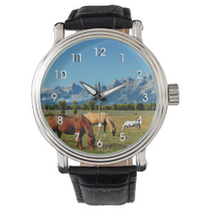 Wyoming, Teton-bergen, med hästbete Armbandsur