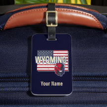 Wyoming United Stater Retro State Karta Vintage US