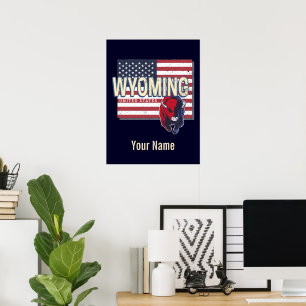 Wyoming United Stater Retro State Karta Vintage US Poster