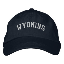 Wyoming USA Embroiderade Basic Cap Navy Blue Broderad Keps