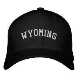 Wyoming USA Embroidered Wool Cap Black Broderad Keps