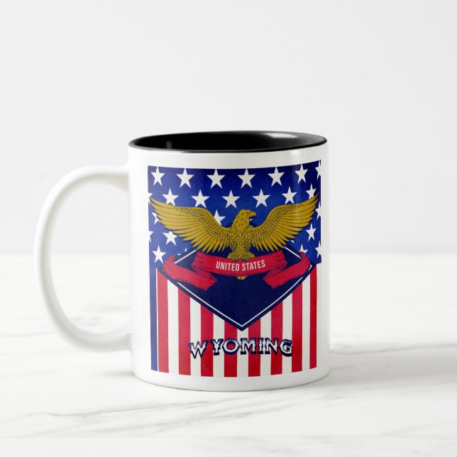 Wyoming USA flagga Två-Tonad Mugg (Vänster)