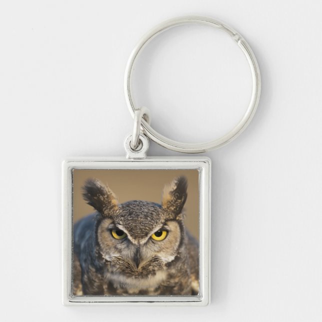 wyoming USA Fyrkantig Silverfärgad Nyckelring (Framsidan)