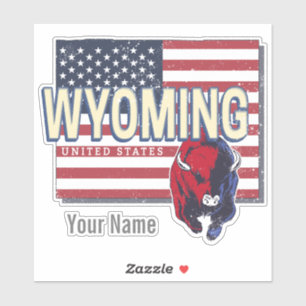 Wyoming USA Retro Statskarta Vintage USA Klistermärken