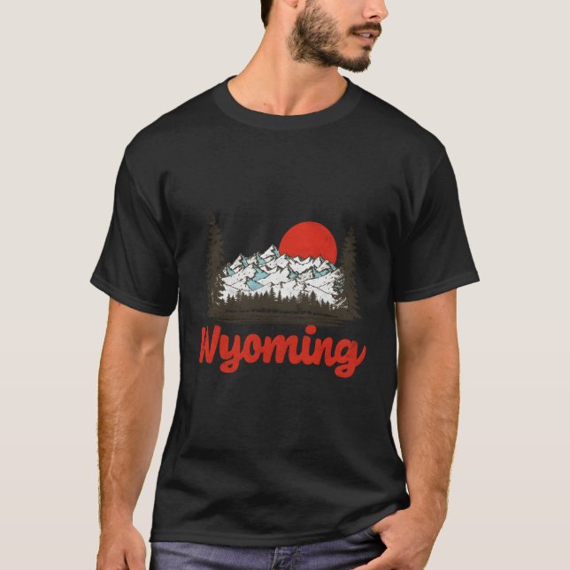 Wyoming utomhus 80's Mountain Stil T Shirt (Framsida)