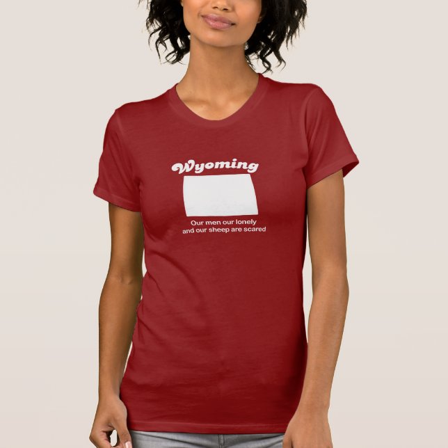 Wyoming - våra får är den skrämmde T-tröja T Shirt (Framsida)