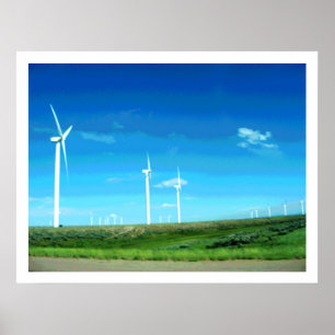 Wyoming Vind Turbines II Skriv ut Poster