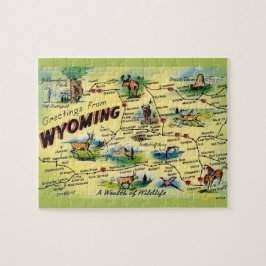 Wyoming Vintage Postcard Karta Pussel