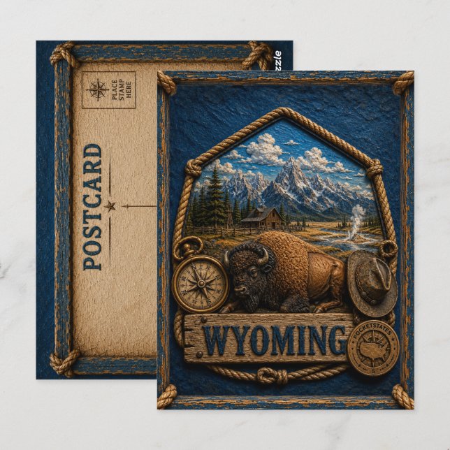Wyoming Vintage Resa Vykort (Fram/baksida)