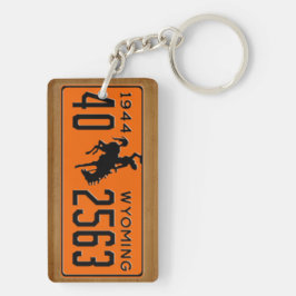 Wyoming vintageregistreringsskylt 1944 Keychain