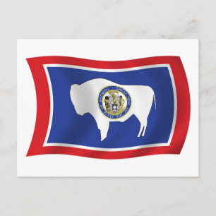 Wyoming Vykort med flagga