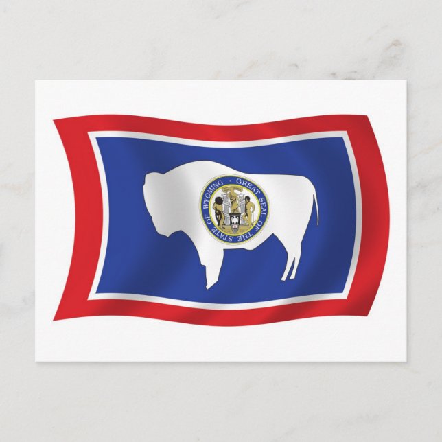 Wyoming Vykort med flagga (Framsida)