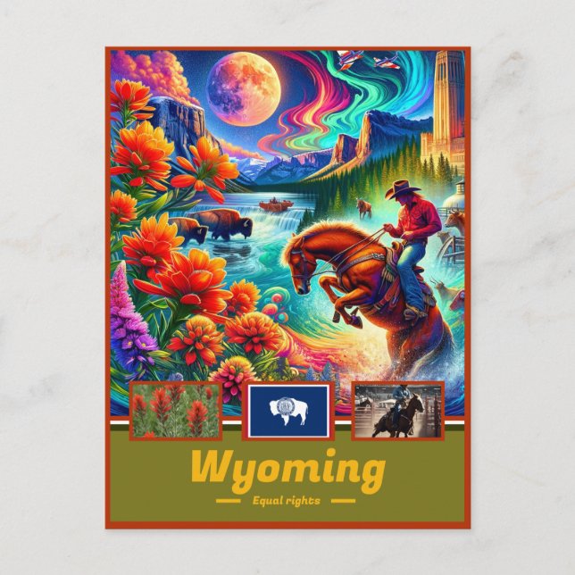 Wyoming Wilderness Wonders Majestic Vykort (Framsida)