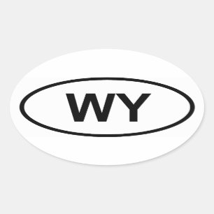 Wyoming WY Ovalt Klistermärke