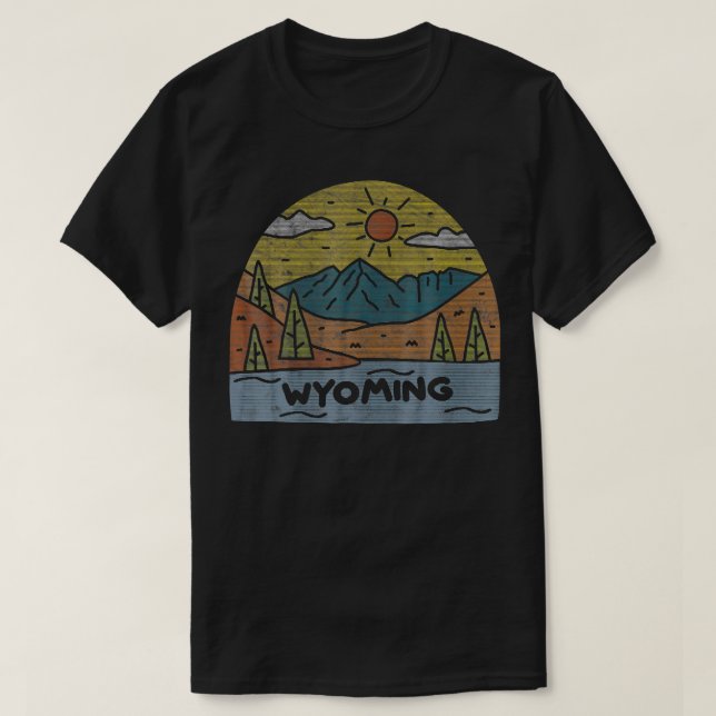 Wyoming WY WY State National Parker Retro T. T Shirt (Design framsida)