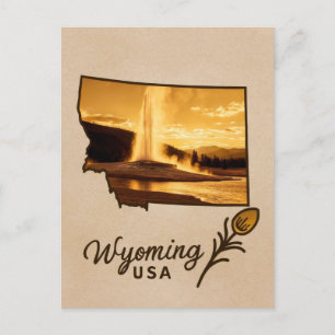Wyoming Yellowstone nationalpark Geyser Travel Vykort
