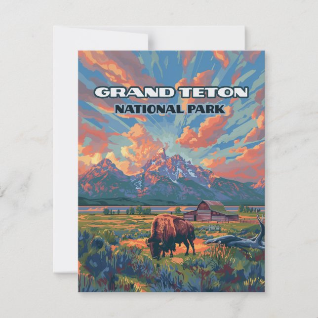 Wyomingkort för nationalparken Grand Teton (Framsida)