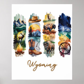 Wyomingpenseldrag i naturskönhet poster