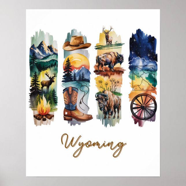 Wyomingpenseldrag i naturskönhet poster (Framsidan)