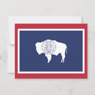 Wyomings delstatsflaggas bison röda kantlinje vykort