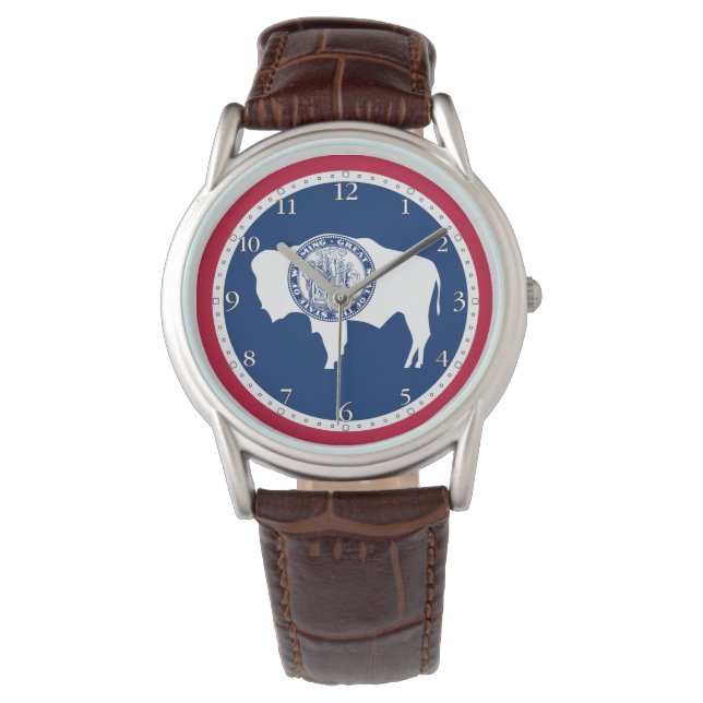 Wyomings statsflagga armbandsur (Framsida)