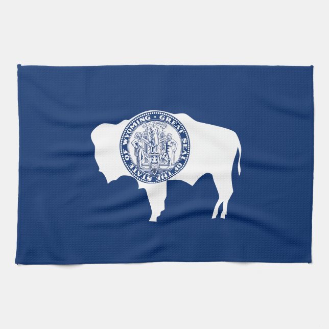 Wyomings statsflagga kökshandduk (Horisontell)
