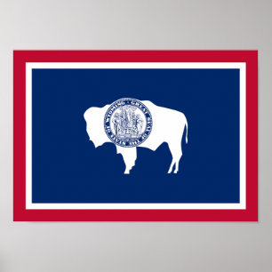 Wyomings statsflagga poster