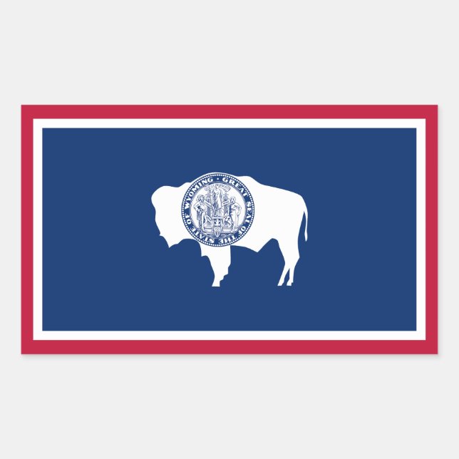 Wyomings statsflagga rektangulärt klistermärke (Framsida)