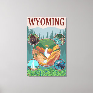 WyomingWyoming Collage Canvastryck