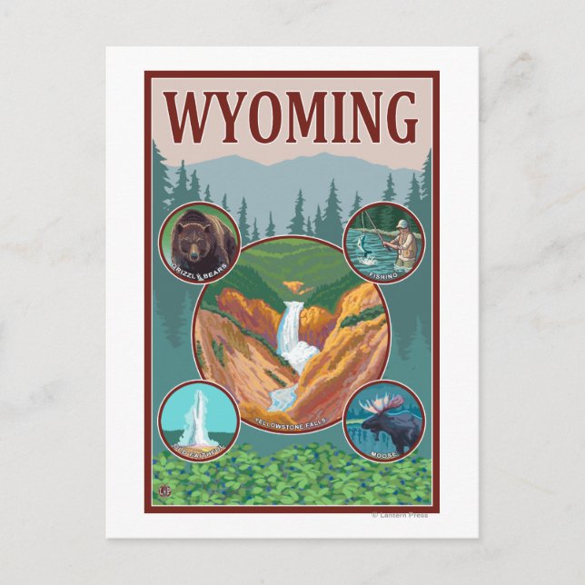 WyomingWyoming Collage Vykort (Framsida)