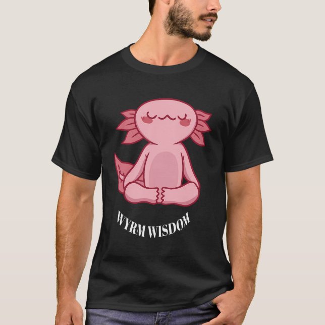 Wyrm Wisdom Cute Funny Yoga Dragon Design Present T Shirt (Framsida)