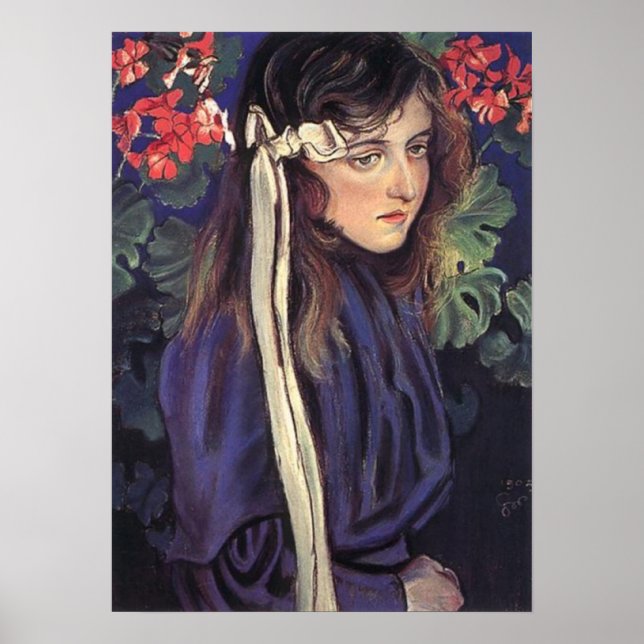 Wyspianski, Porträtt, Eliza Parenska, 1905 Poster (Framsidan)